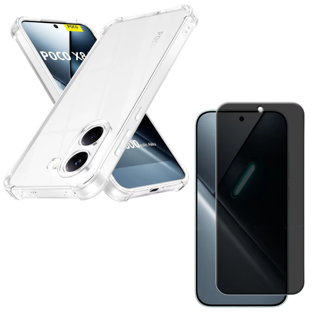 Capa Capinha Premium Anti Impacto + Película 9D 3d Priva Cerâmica Para Poco X8 Pro e X8 Pro Max