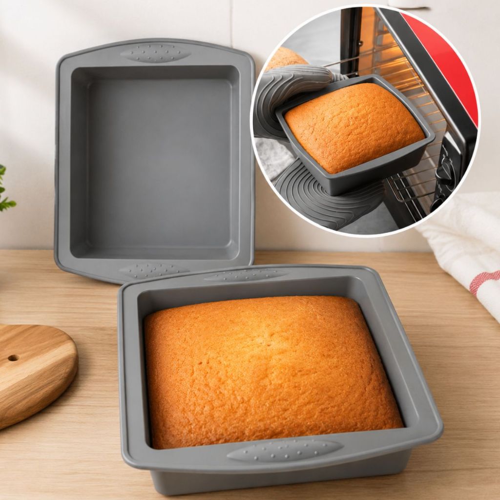 Imagem Forma De Silicone Quadrada 26x24cm Forno Airfryer Fritadeira Elétrica 6~12L Gigante Bolos Tortas