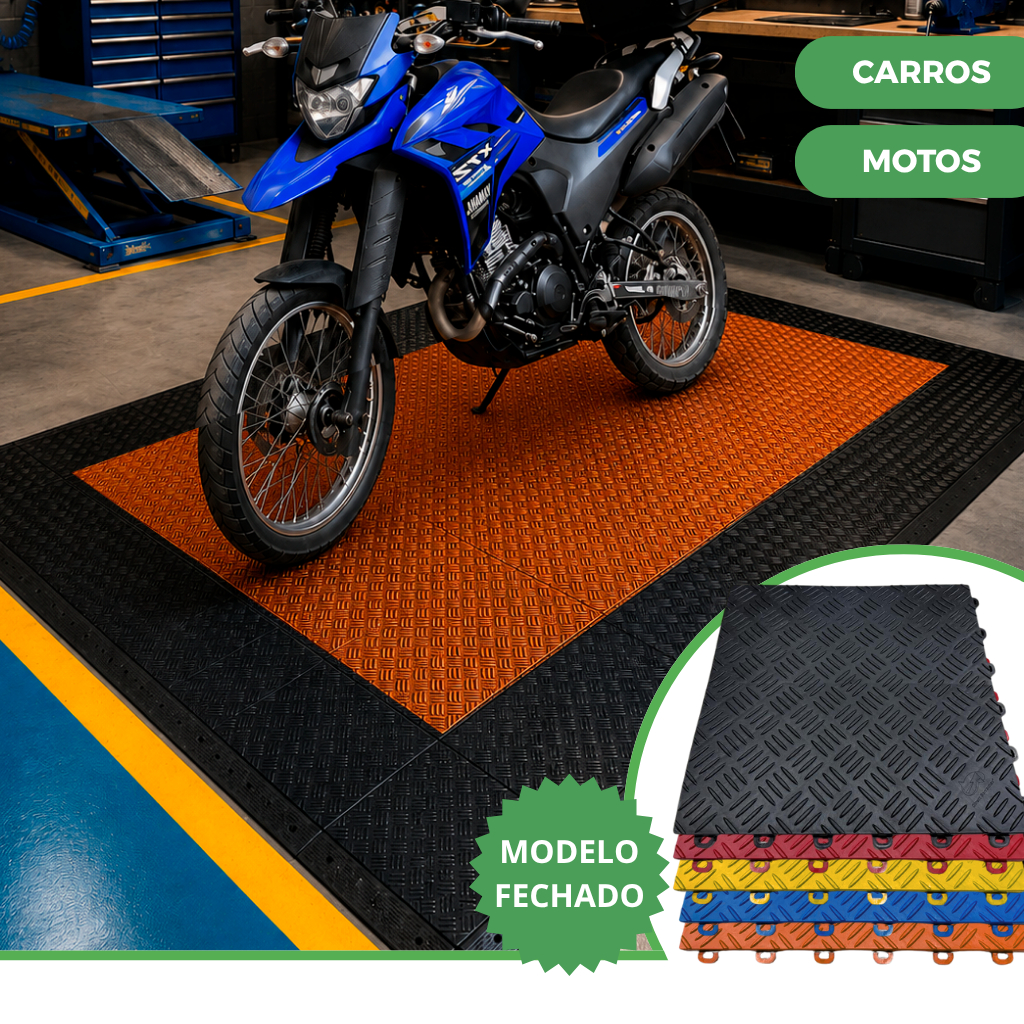 Kit 100 Piso Modular Automotivo Fechado 9m² 30x30 - Direct Borrachas