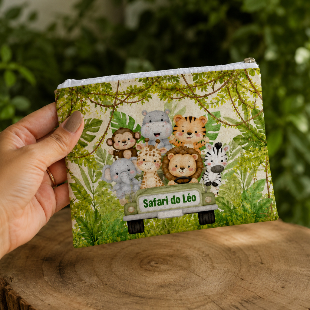 Porta Moedas Rústico Personalizado – Lembrancinha Safari, Maternidade, mêsversário , Aniversário, batizado (10 a 50 un.)