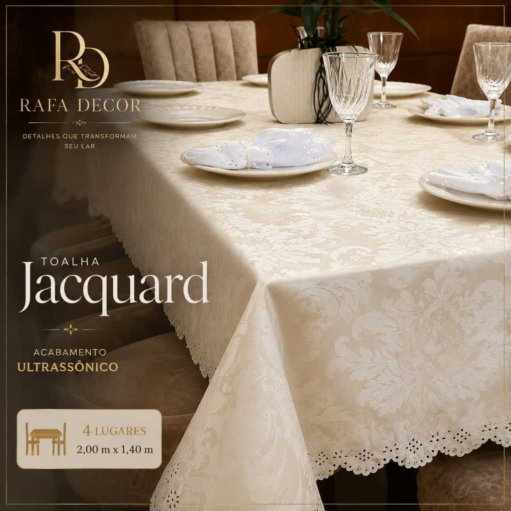 Toalha De Mesa Para Mesa Cozinha Decoração 4 6 8  10 12 14 e 16 Lugares Bonita Estampada Jacquard Jantar