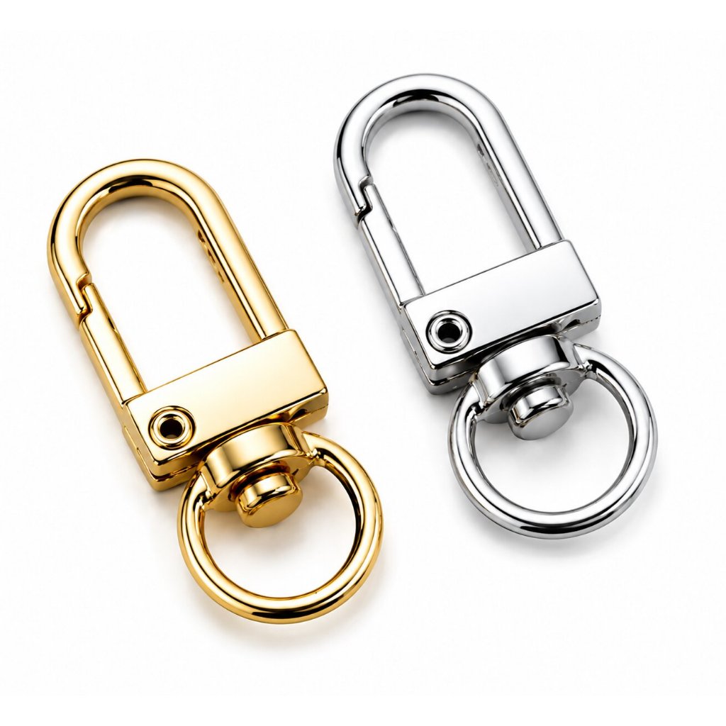 Fecho Mosquetão 32mm Pacote com 10/20/30/40 Peças Banho Zamac Dourado/Prata