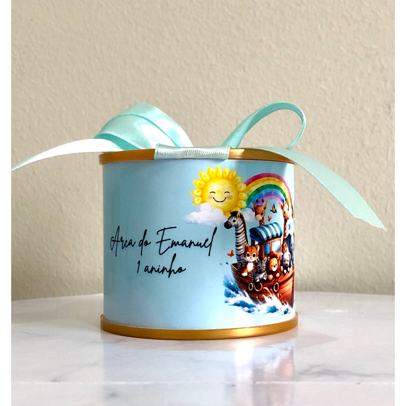Kit Tubolatas Personalizadas Arca de Noé 5x6 | Lembrancinha Personalizada | Aniversário Infantil | Chá de Bebê | Materni