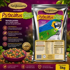 Ração Extrusada para Papagaio e Arara Nutripássaros 5kg