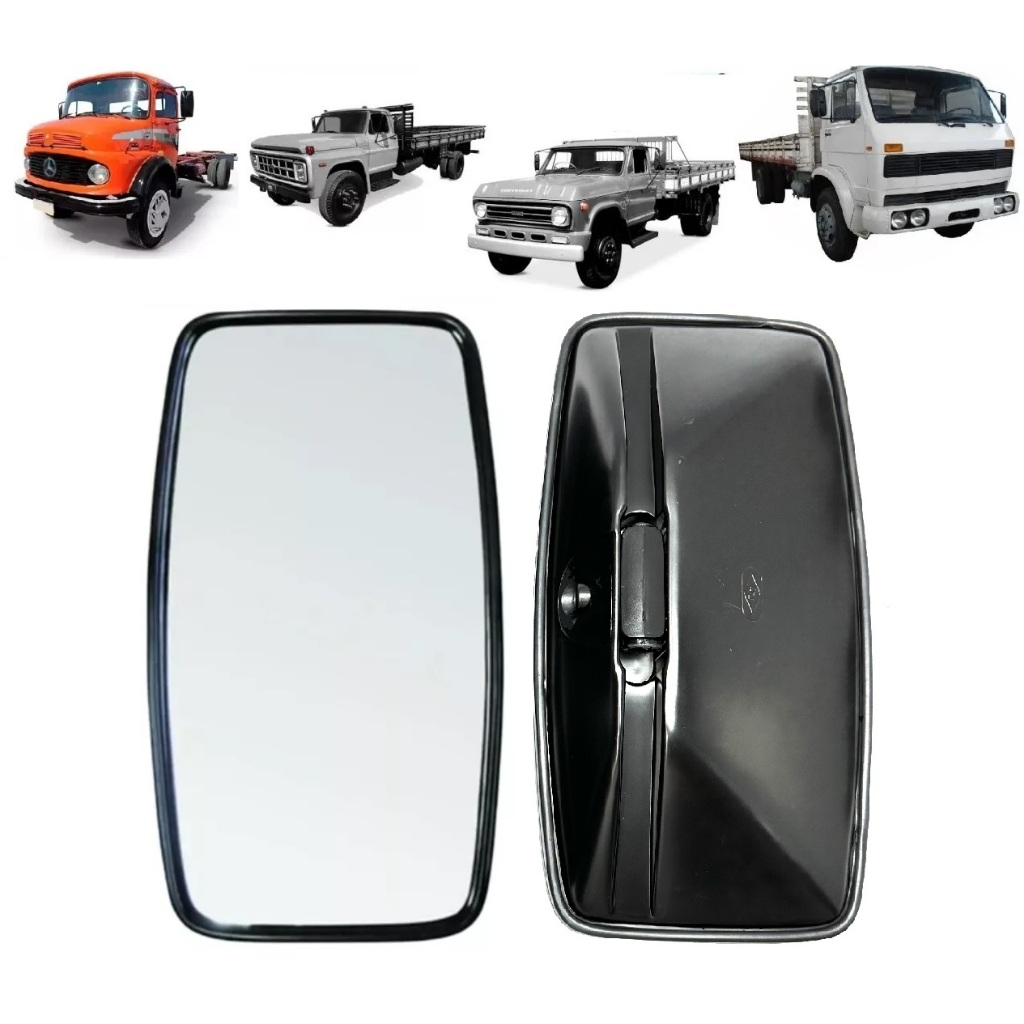 Par Espelho Retrovisor Externo Universal Caminhão E Ônibus MB FORD VW F-4000 F4000 F1000