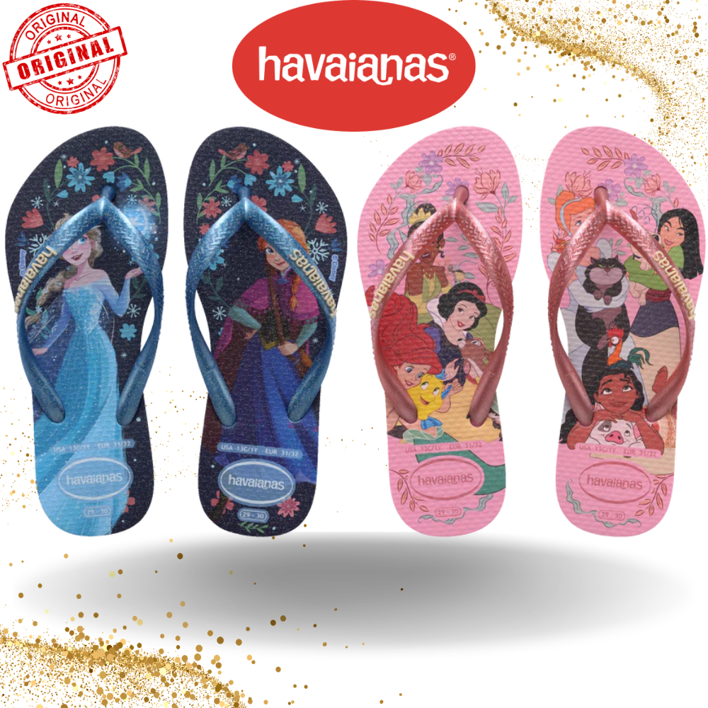 Chinelo Sandália Havaianas Kids Slim Princesas Infantil Menina