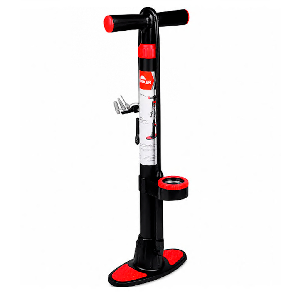 Bomba de Ar Manual Metal Com Manômetro Worker 218170 Profissional Para Pneus Bola Prático Multiuso