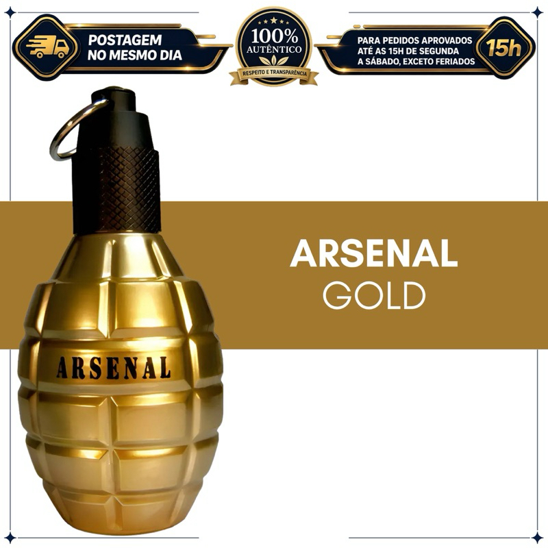 Arsenal Gold Eau de Parfum 100ml - Postagem Rápida