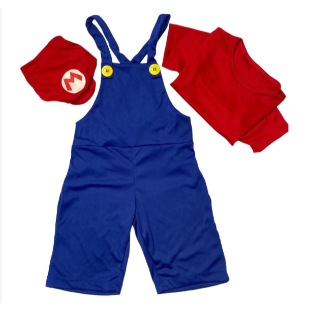 Fantasia Infantil Mario Bros Macacão Acompanha Boina