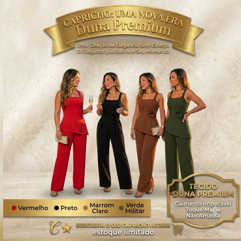 Macacão Com Babado Feminino Elegante Social Casual com Bojo Alça e Bolsos Laterales Tecido Duna Premium