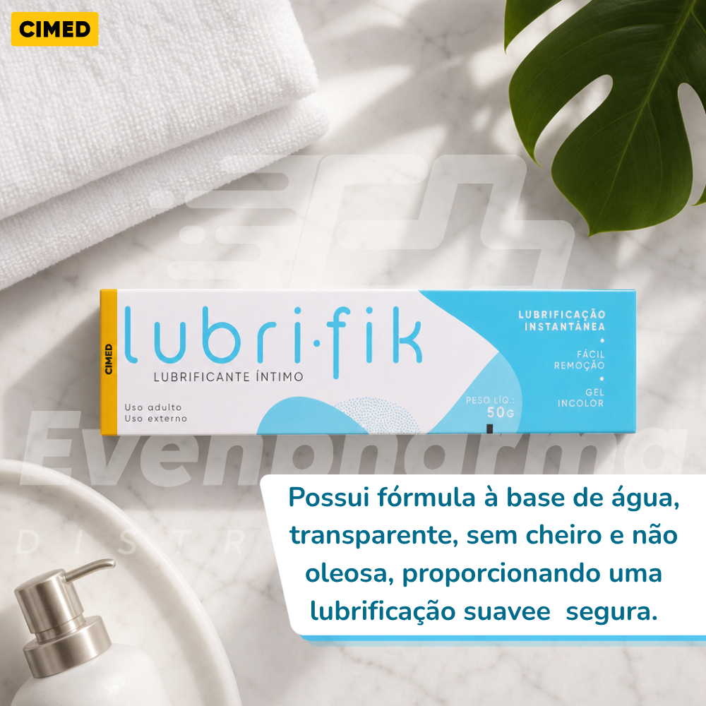 Detalhes do Lubrificante íntimo Lubrifik Casal homem mulher adulto Cimed 50g