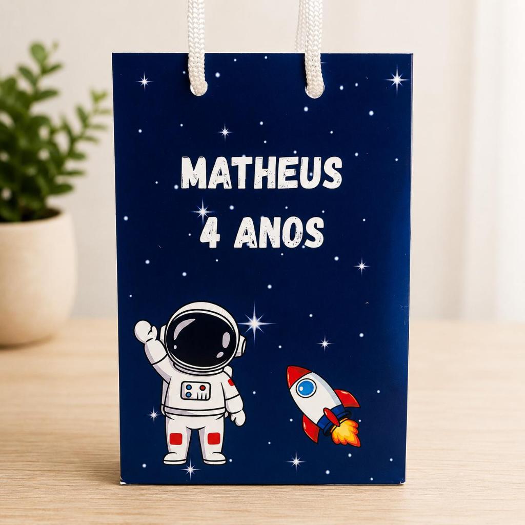 Sacolinha P Astronauta/Espaço Personalizados /Lembrancinha de Festa /Aniversário