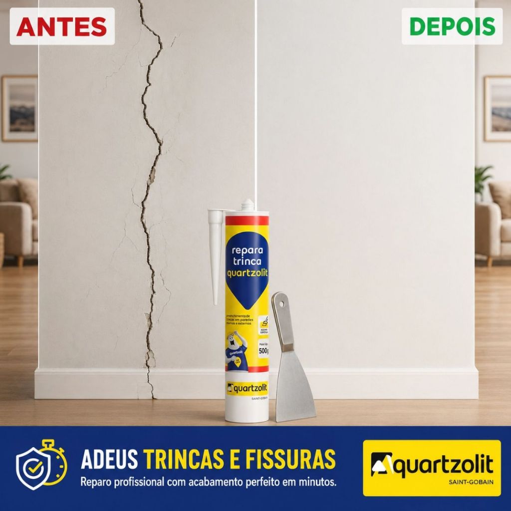 Quartzolit Repara Trinca 500g Cor Branco Modelo Em Massa Branco Fosco — imagem 2 de 2