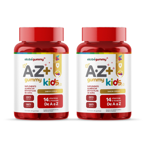 Kit 2 Gummy Kids Multivitamínico AZ 30 Gomas sem Açúcar para Crianças Marca Ekobé.
