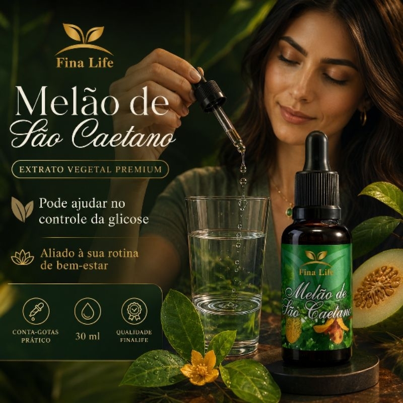 Melão de São Caetano Extrato Vegetal 30ml Conta-Gotas Premium Natural Finalife