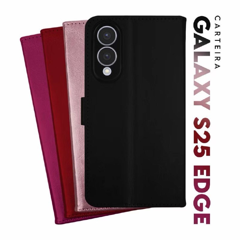 Capa de carteira flip cover Proteção completa 360° Fecho magnético GALAXY S25 EDGE