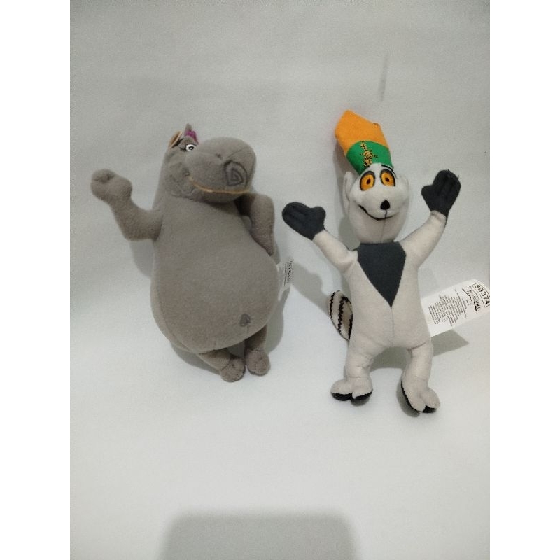 Pelúcia Glória e Rei Julien de Madagascar (usados)
