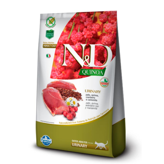Ração Quinoa Urinary N&D para Gatos Adultos sabor Pato 7,5kg