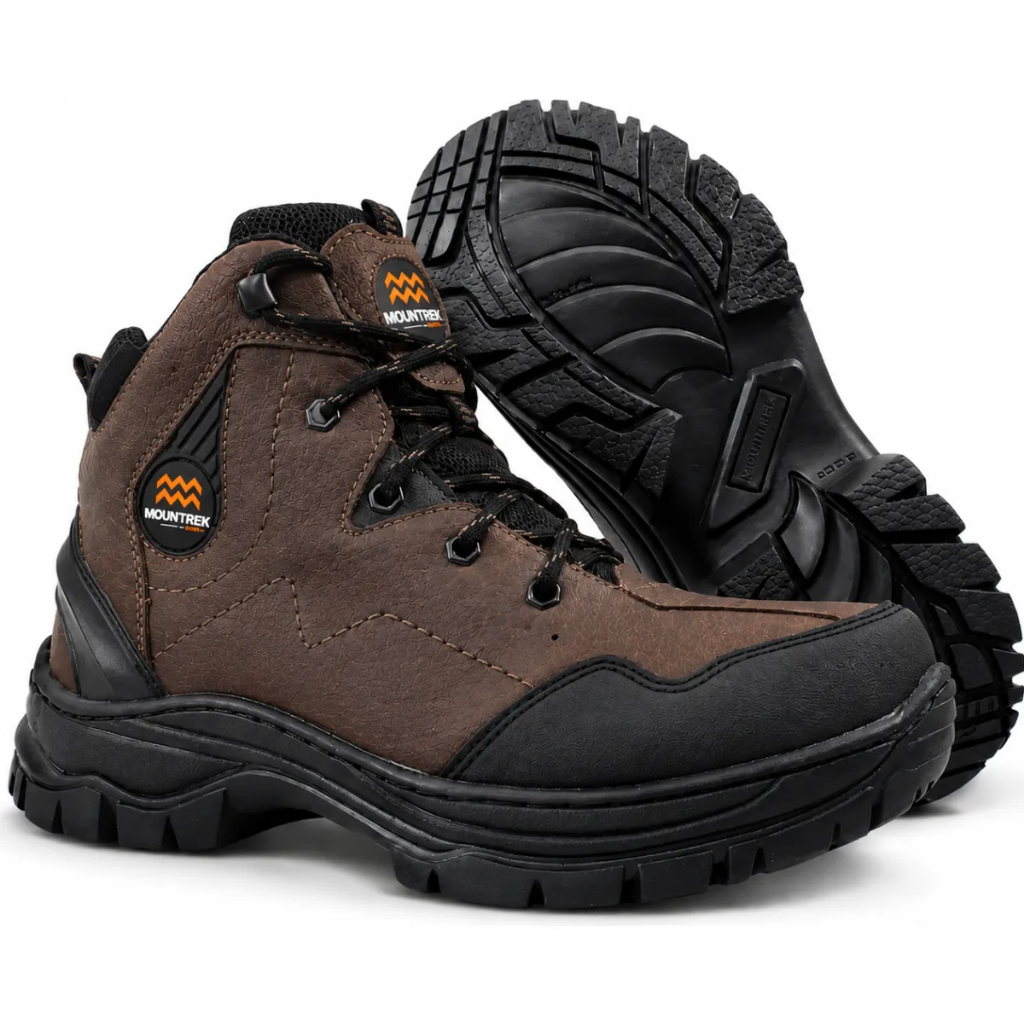 Tênis Bota Cano Alto Adventure Trilha Trekking Couro Legítimo Resistente