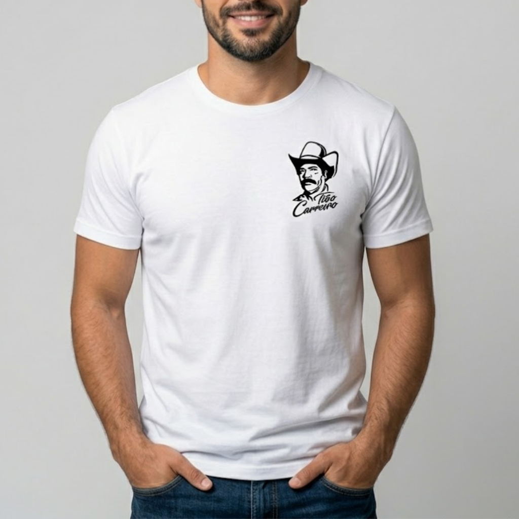 Camiseta do Tião Carreiro Roça Violeiro Bruto Agro Unissex Gola Careca Algodão Premium