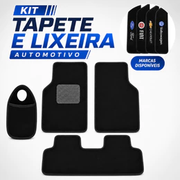 Jogo de Tapete + Lixeira Automotiva Organização para Interior do Veículo Feito de Carpete, Universal, Várias Marcas