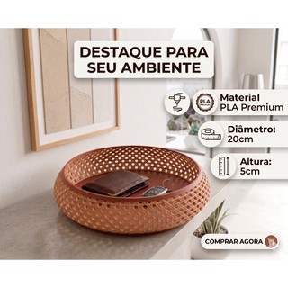 Bandeja Organizadora Rattan Luxo – Cesto Porta Objetos com Estilo Contemporâneo e Sofisti…