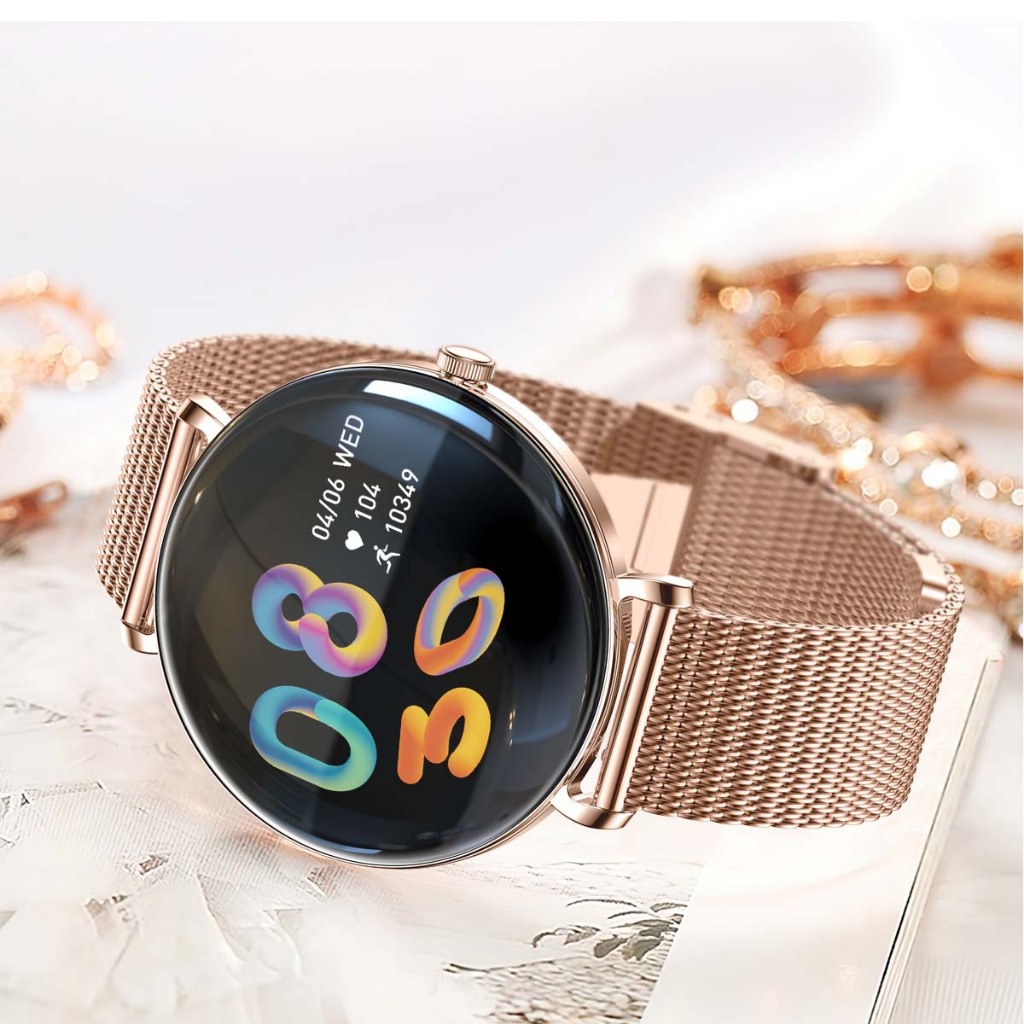 Belteenk KM85 relógio smartwatch feminino 1.43'' Amoled IP68 à prova d'água Modo multi-esporte Monitoramento Menstrual