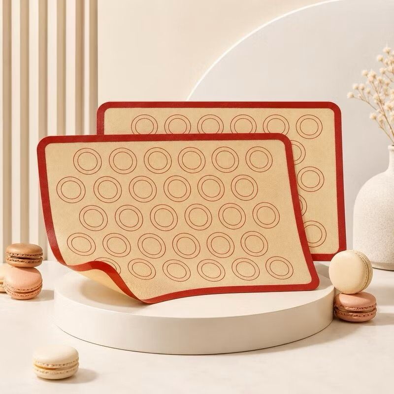 Kit Tapete Antiaderente Silicone Culinário 42x30cm Antiaderente Fibra de Vidro Para Forno e Macarons
