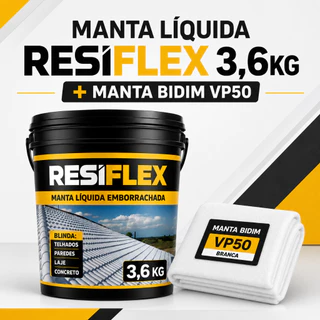 Manta Líquida Emborracha Impermeabilizante 3,6kg + Bidim 10m Anti Goteira Infiltração Laje Telhado