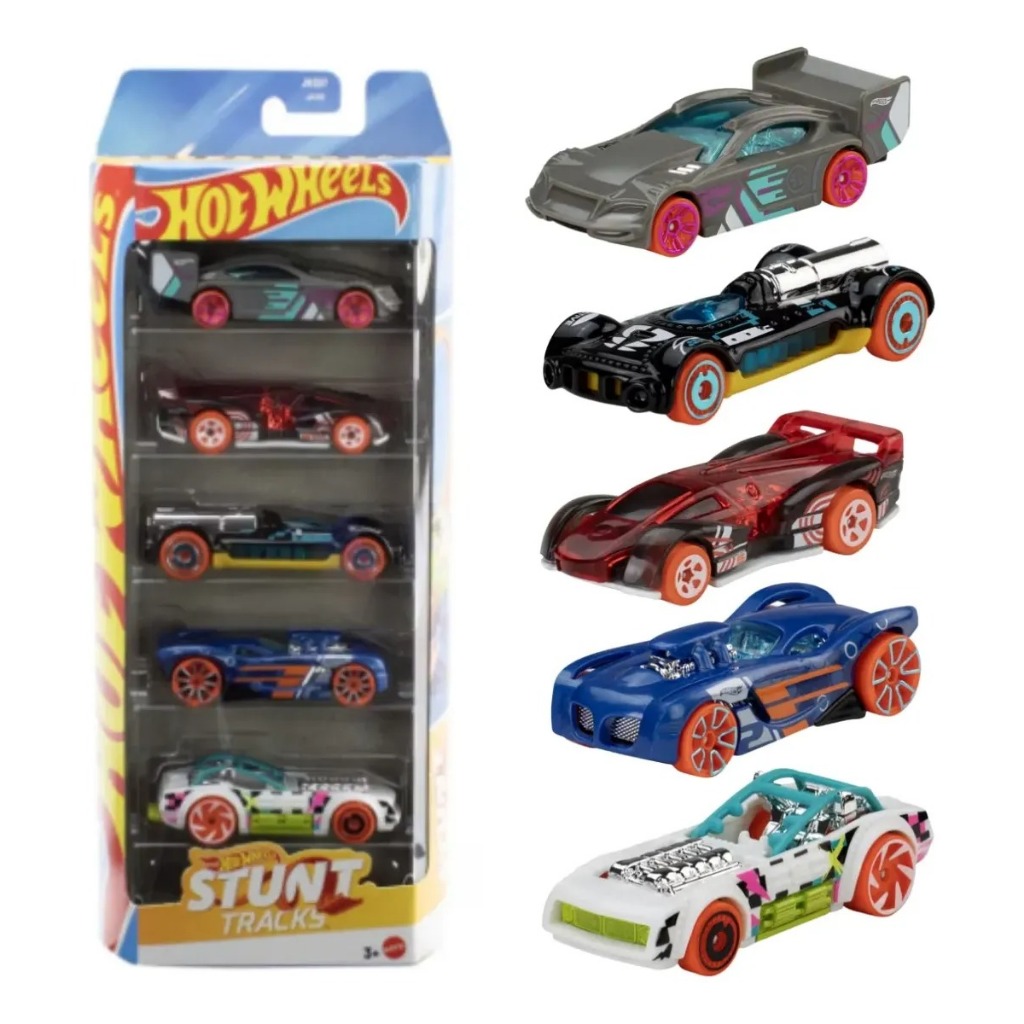 Kit 5 Carrinhos Hot Wheels Stunt Tracks Leia A Descrição