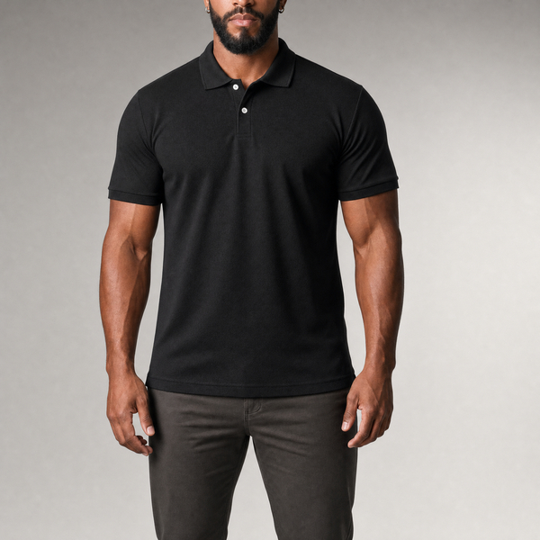 Camisa Polo Masculina Piquet Algodão Manga Curta Lisa Básica Casual Esporte Fino Punho Ribana