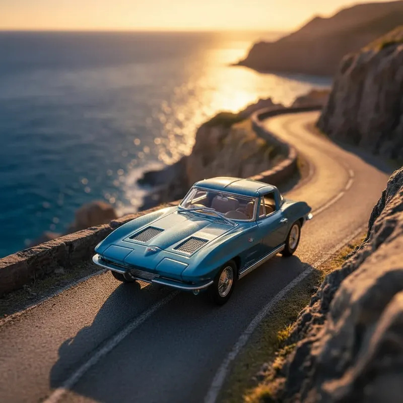 Miniatura Do Corvette Sting Ray 1963 1:36 Colecionável