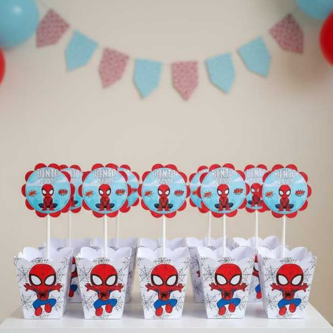 Centro de mesa cachepô personalizado| HOMEM ARANHA BABY |decoração festa mesa de convidados| lembrancinha| Pegue e monte