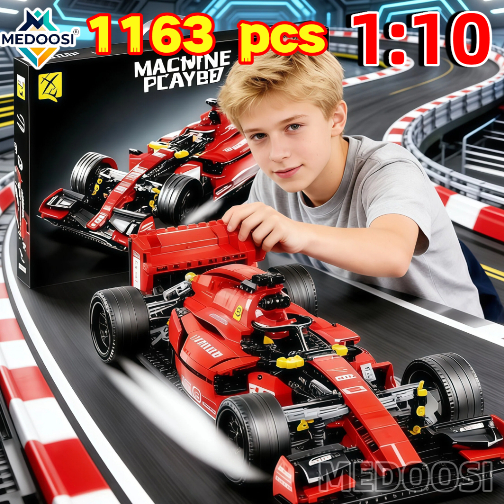 Ferrari Bloco de Construção 455 Peças Brinquedo Compatível Lego Fórmula Carro Modelo Carrinho Montar para Criança/Adulto