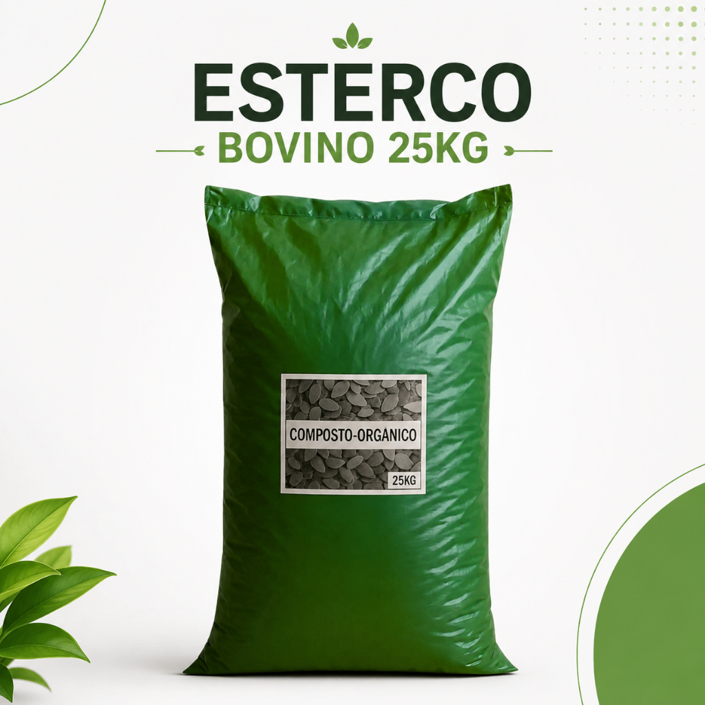 Esterco Bovino Curtido 25kg Adubo Orgânico Fertilizante Para Solo Forte E Plantas Saudáveis Fortes