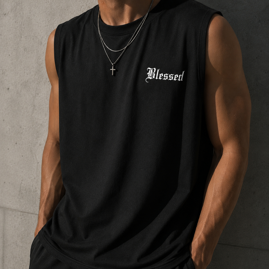 Camiseta Regata Oversized Unissex Blessed Streetwear