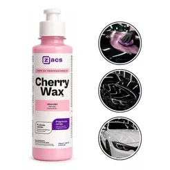 Cherry Wax 200ml Cera Automotiva 4 em 1 Zacs Proteção e Brilho