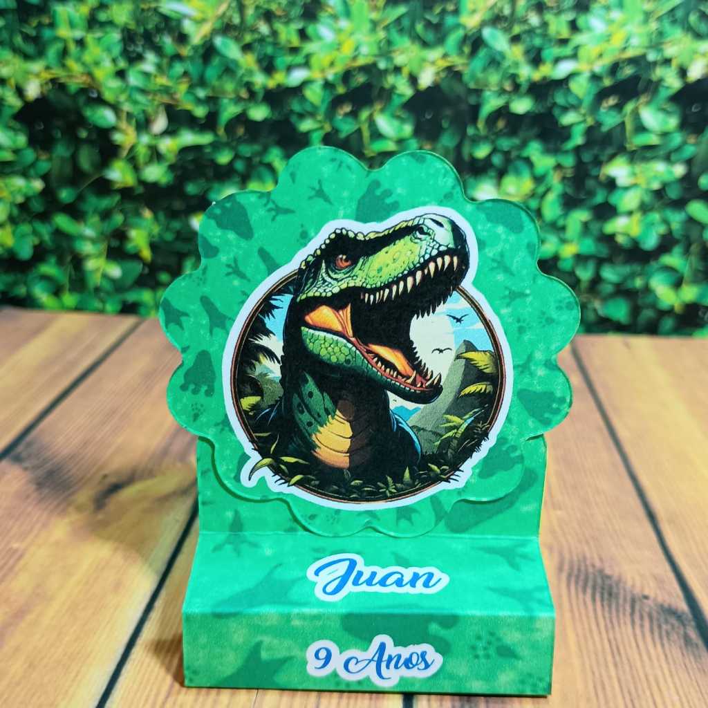 32 Porta Bis Duplo Personalizado Dinossauro Aniversario Festa Lembrancinha