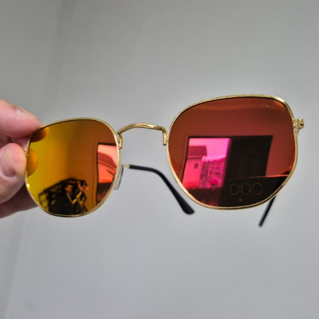 KIT ÓCULOS HEXAGONAL LENTES UV COLORIDAS VERÃO MODA 2026 FEMININO MASCULINO ESTILO METAL