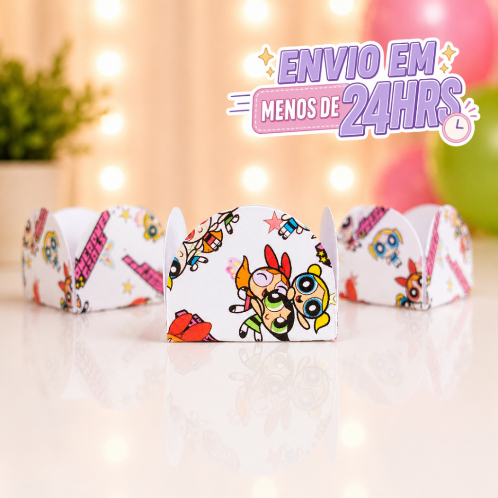 Forminhas Meninas Super Poderosas para Doces Personalizadas | Decoração de Mesa | Lembrancinhas Festa Infantil 💜