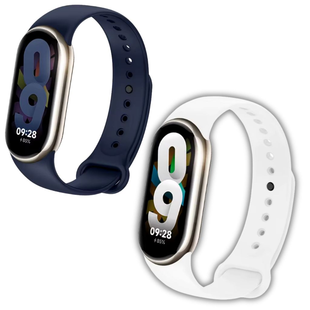 KIT 2 Pulseira De Silicone Para Smartwatch Mi Band 8 Compatível MiBand 9 Sport MI Band 10
