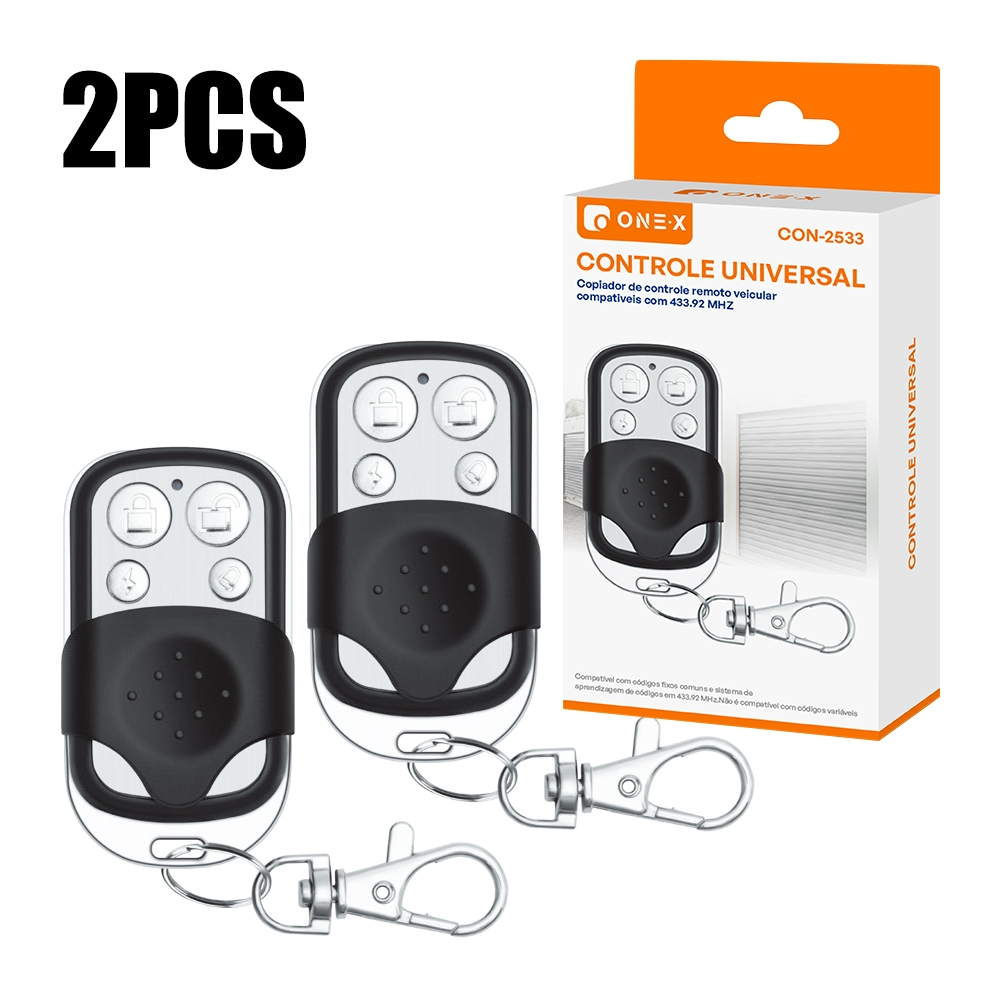 2pcs Universal Remote Control for Electronic Electric Gate Garage with Key Fob 4 Buttons