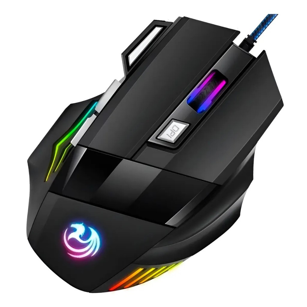 Mouse Gamer Para Jogo 3.200 Dpi Óptico Com Luzes Led Rgb Usb