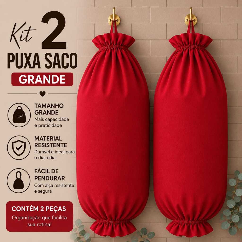 2 PÇS DE PUXA SACO DE TECIDO GRANDE VÁRIAS CORES PARA ESCOLHER