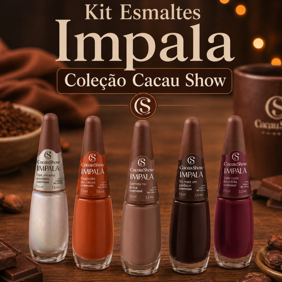 Kit Esmalte Impala Cacau Show Lançamento Com Cheirinho de Chocolate