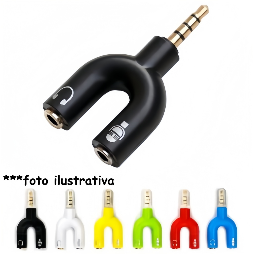 Adaptador Splitter P3 Headset Fone Microfone P2 X P3 Audio