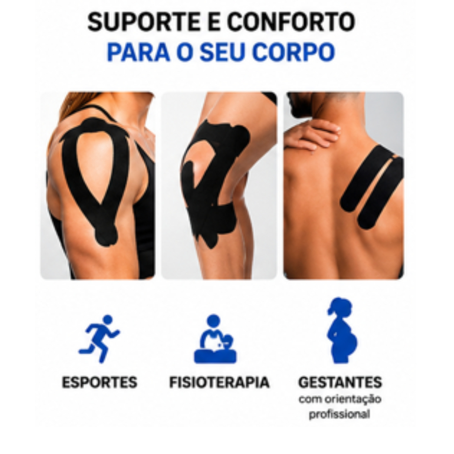 Fita Kinesio Aktive Original 5cm x 5m | Kinesio Tape Adesiva Fisioterapia Esporte Muscular
