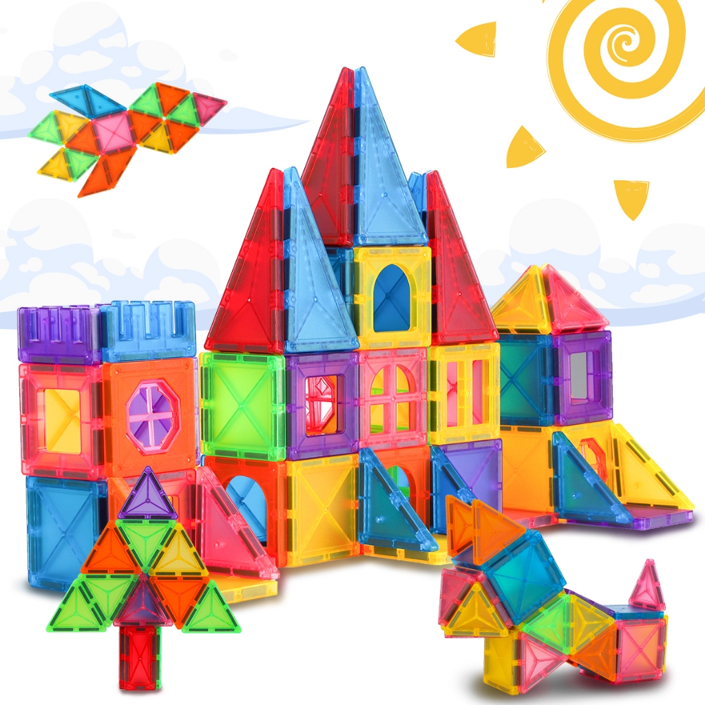 120 Peças de Blocos De Montar Magnéticos Fosco Construção Brinquedo Educativo 3 Anos +