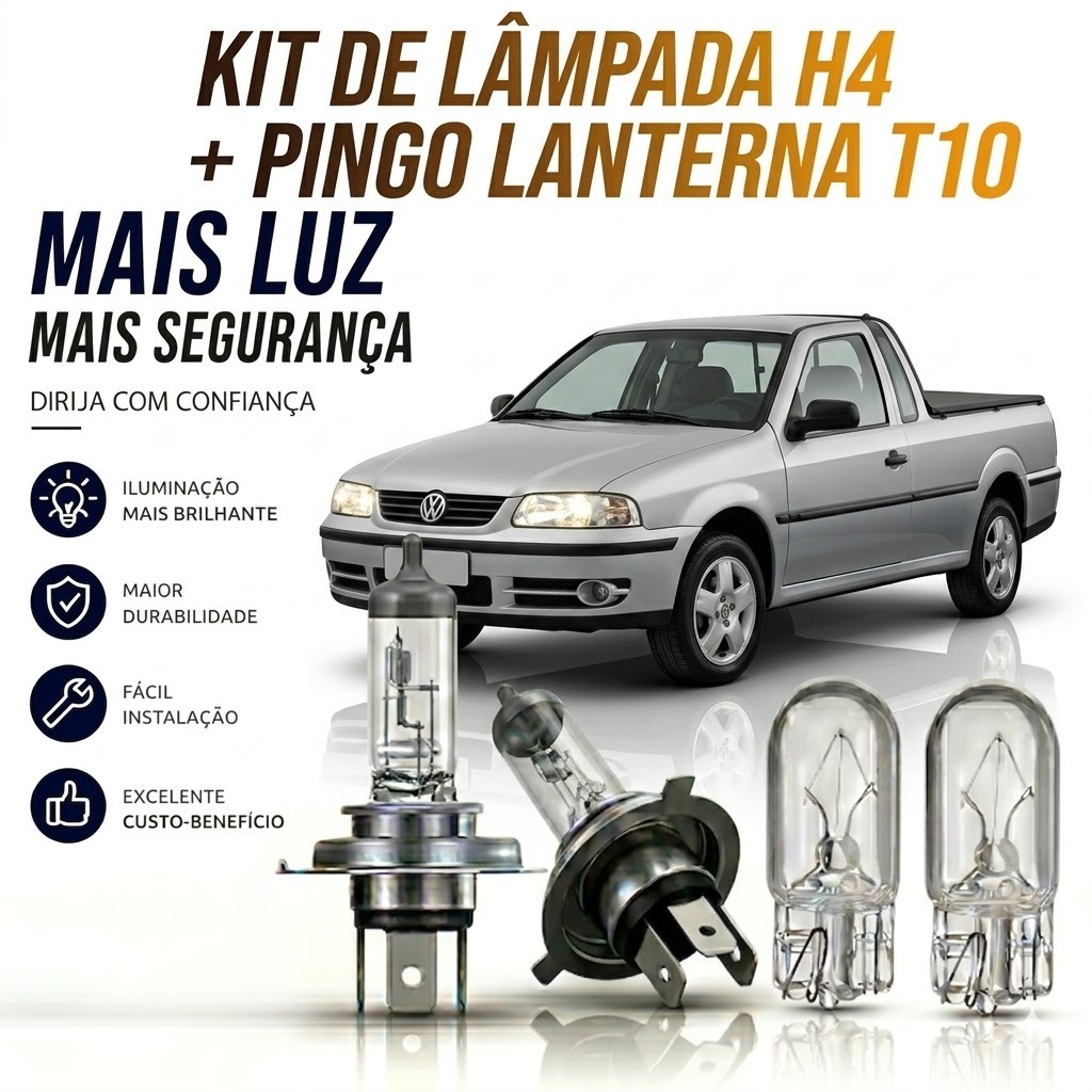 Lâmpada farol BAIXO / ALTO + LANTERNA SAVEIRO G2 1998 ATÉ 2000