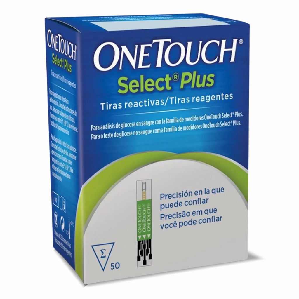 Tiras Reagentes Select Plus para Medir glicose com 50 unidades - One Touch